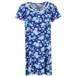 Elegant Emily Women's Floral Henley Short Sleeve Sleep Gown
